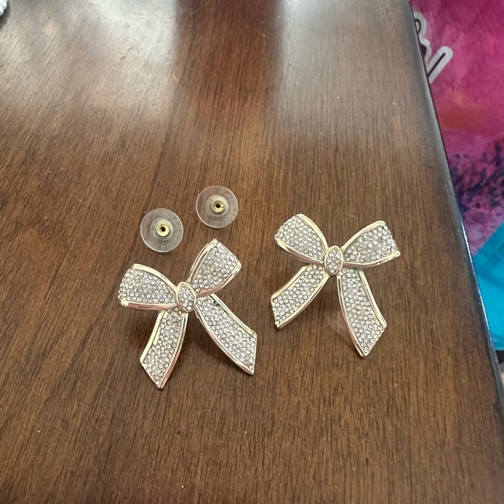 BaubleBar Gold Bow Earrings Elegant Jewelry